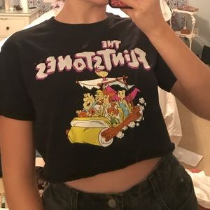 Black Cropped Flintstones shirt!